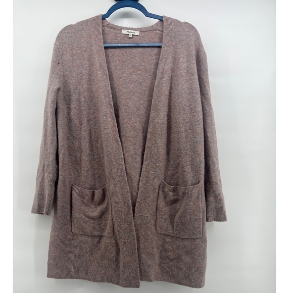 Madewell Sweaters - Madewell Cardigan Women XXS Pink Marled Merino Wool Alpaca Open Front Boho Cozy